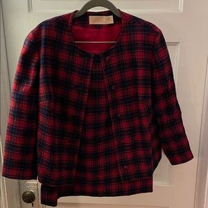 Pendleton Red and Blue Plaid Pantsuit